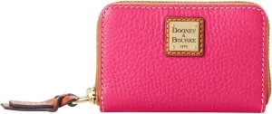 Dooney & Bourke Wallet, Pebble Grain Large Zip Around Credit Card Case Wallet - Pink