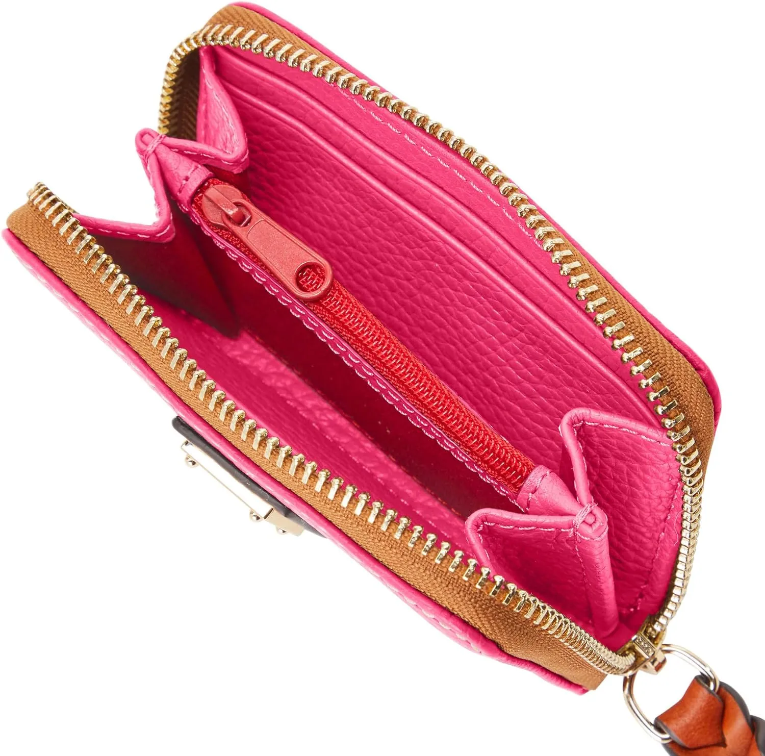 Dooney & Bourke Wallet, Pebble Grain Large Zip Around Credit Card Case Wallet - Pink
