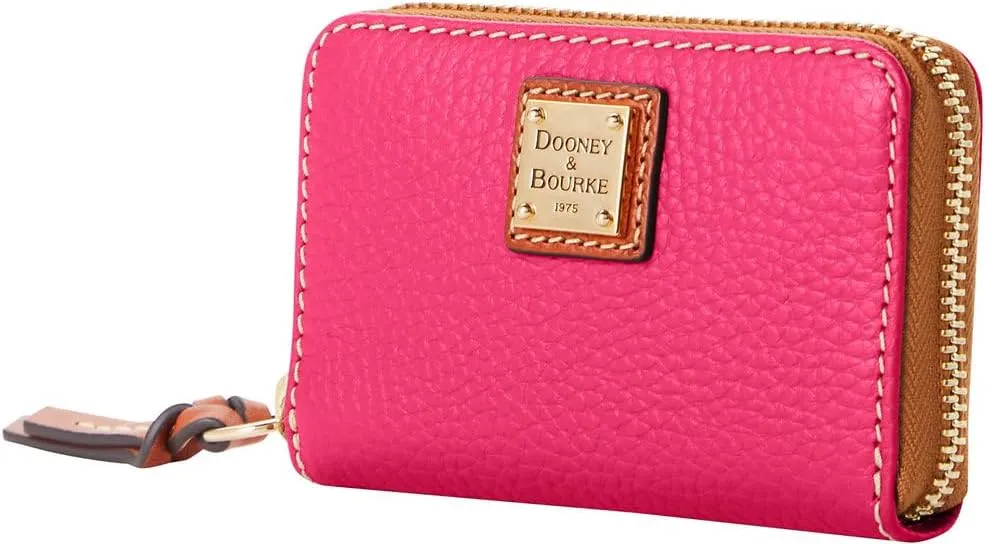 Dooney & Bourke Wallet, Pebble Grain Large Zip Around Credit Card Case Wallet - Pink