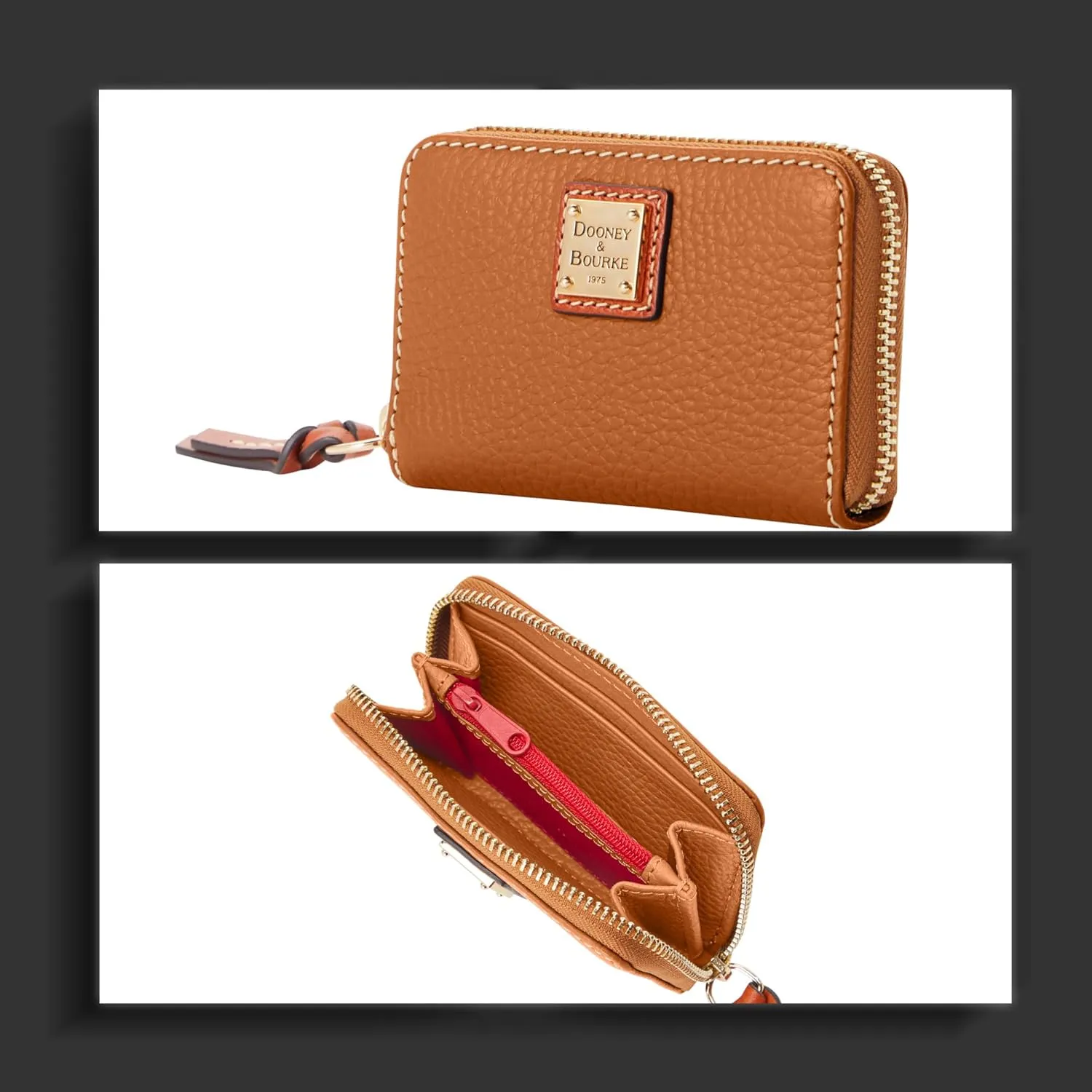 Dooney & Bourke Wallet, Pebble Grain Large Zip Around Credit Card Case Wallet - Purple