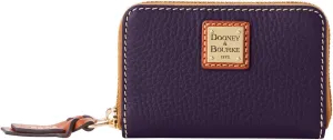 Dooney & Bourke Wallet, Pebble Grain Large Zip Around Credit Card Case Wallet - Purple