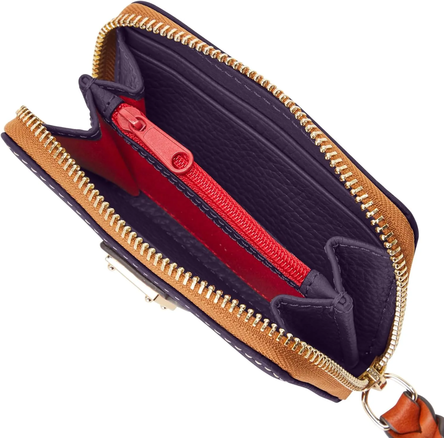 Dooney & Bourke Wallet, Pebble Grain Large Zip Around Credit Card Case Wallet - Purple