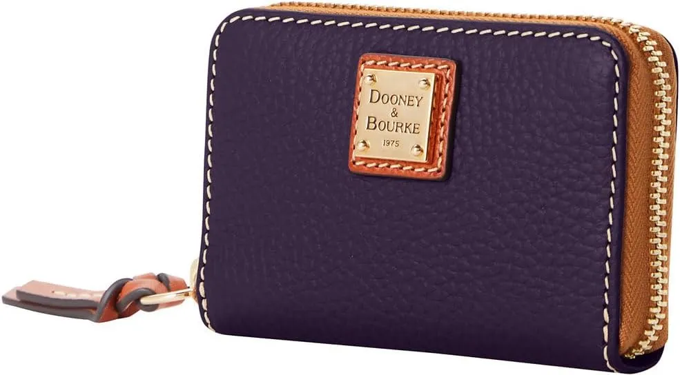 Dooney & Bourke Wallet, Pebble Grain Large Zip Around Credit Card Case Wallet - Purple