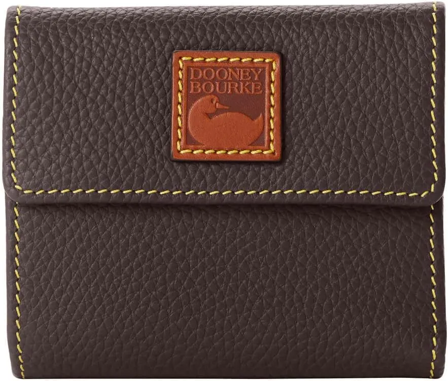Dooney & Bourke Wallet, Pebble Grain Small Flap Credit Card Wallet - Brown