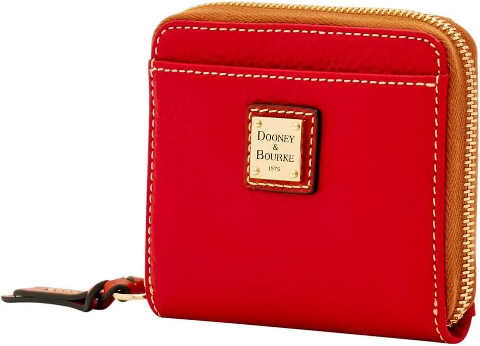 Dooney & Bourke Wallet, Pebble Grain Small Zip Around Wallet - Red