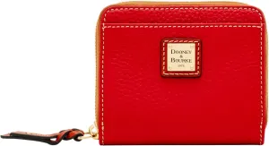 Dooney & Bourke Wallet, Pebble Grain Small Zip Around Wallet - Red