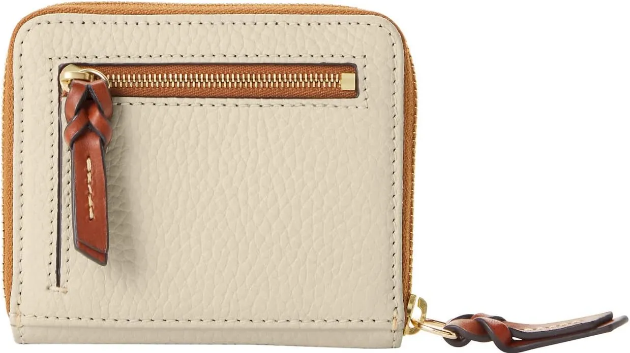 Dooney & Bourke Wallet, Pebble Grain Small Zip Around Wallet - White