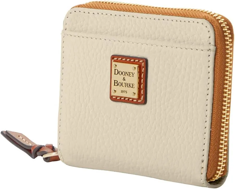 Dooney & Bourke Wallet, Pebble Grain Small Zip Around Wallet - White