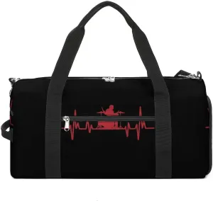 Drum Drummer Heartbeat Large Gym Bag Duffel Bags Waterproof Sports Luggage with Shoes Compartment for Travel Overnight, style