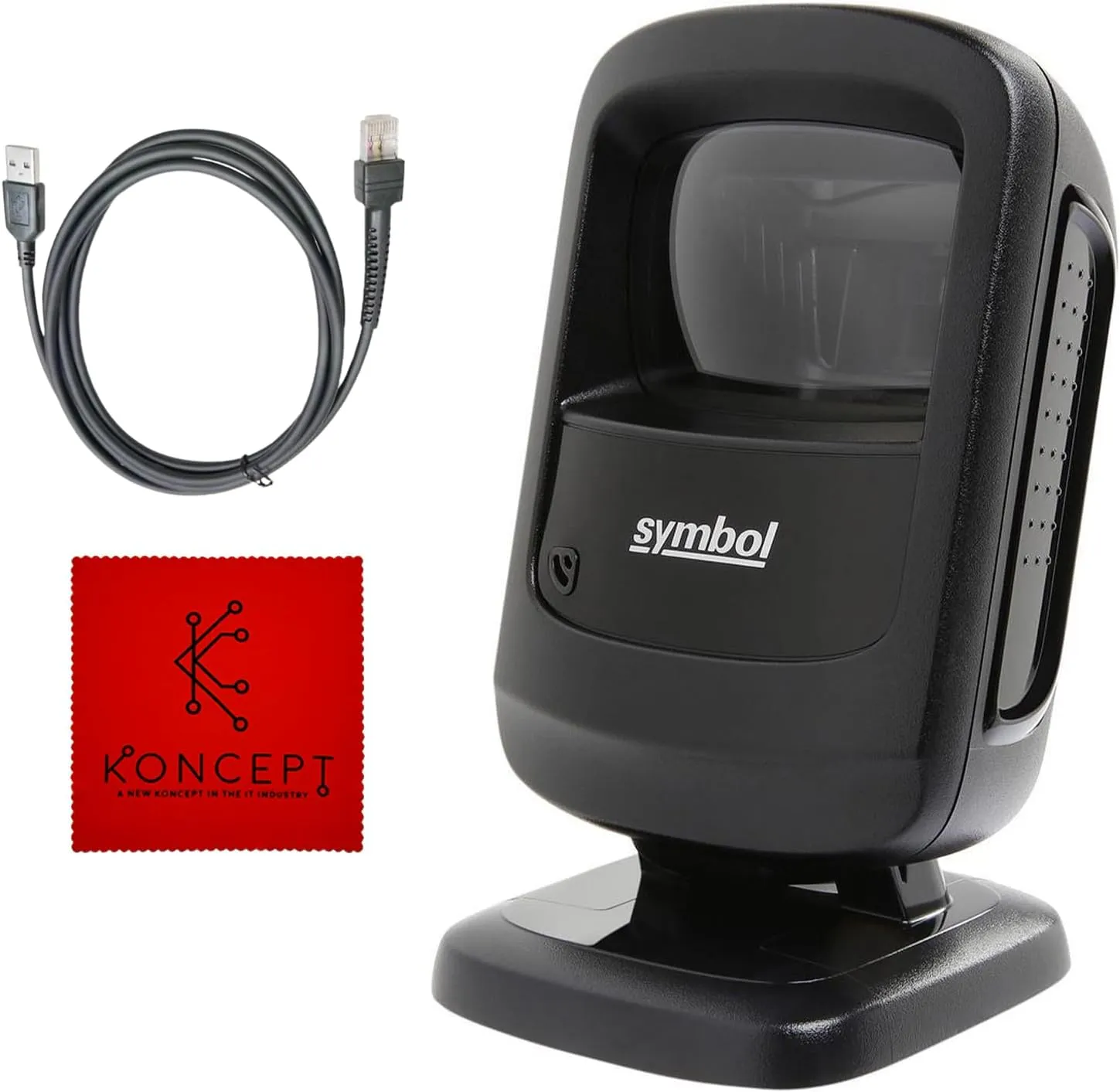 DS9208 ZEBRA Motorola Symbol Digital Handsfree 1D/2D Barcode Scanner with USB Cable and Microfiber Cleaning Cloth - High Performance Scanning, Compact Design, 1-Year Warranty, Standard Range (Renewed)
