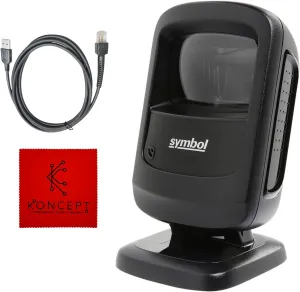 DS9208 ZEBRA Motorola Symbol Digital Handsfree 1D/2D Barcode Scanner with USB Cable and Microfiber Cleaning Cloth - High Performance Scanning, Compact Design, 1-Year Warranty, Standard Range (Renewed)