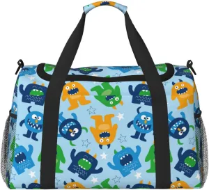Duffle Bag for Travel, Cartoon Monster Weekender Overnight Duffel Bag, Carry On Bag Gym Bag for Women Men, Personal Item Travel Bag