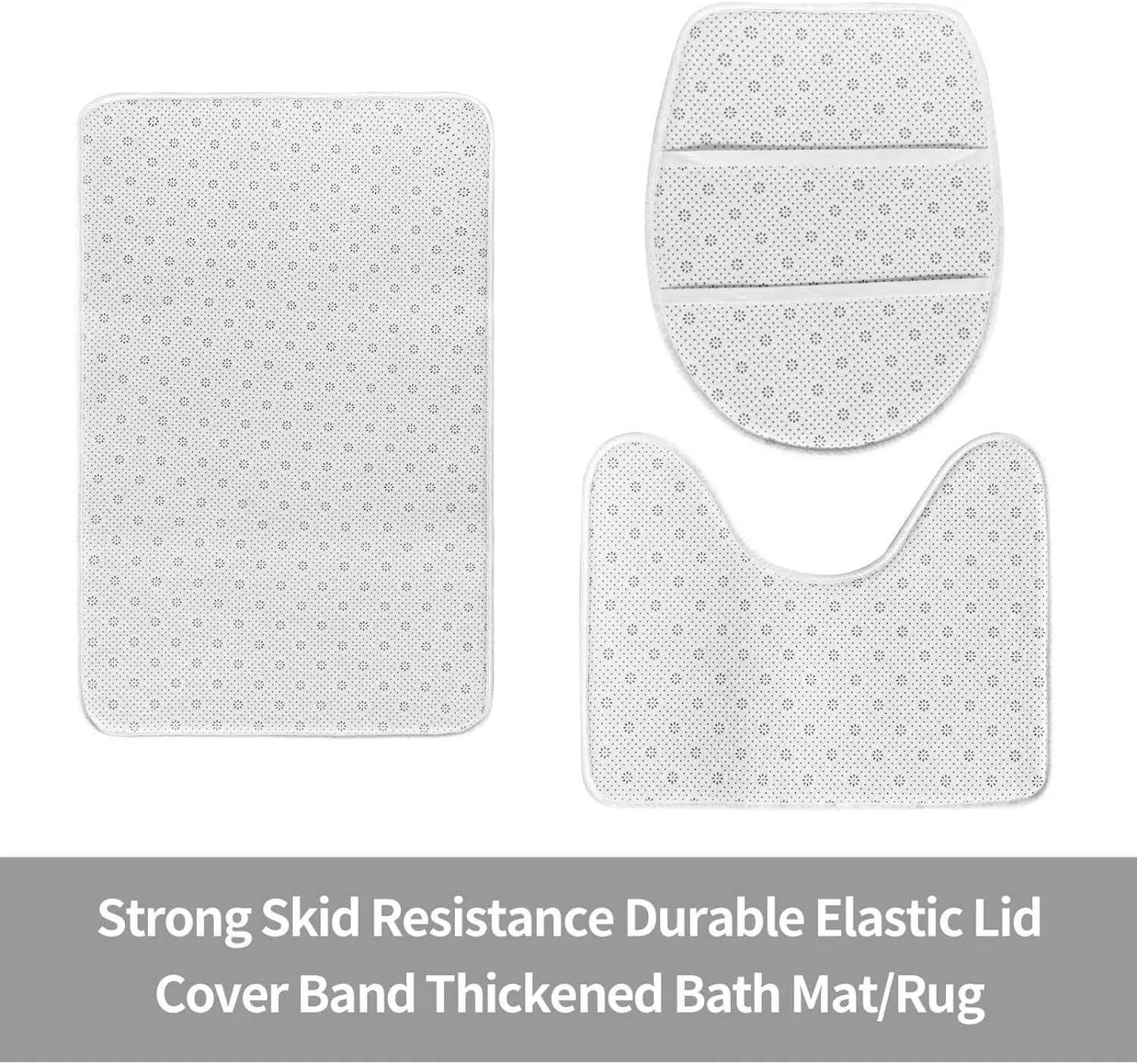 EkcoS Cartoon Bread Slices Bathroom Rugs Set 3 Piece Microfiber Bath Shower Mat and U-Shaped Toilet Rug, Machine Wash Dry, Non Slip Absorbent Bath Rug for Tub.