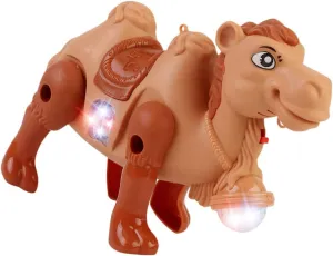 Electric Camel with Music Walking Function Pull String Present for Party Decoration Cartoon Camel Model for Birthdays Holidays