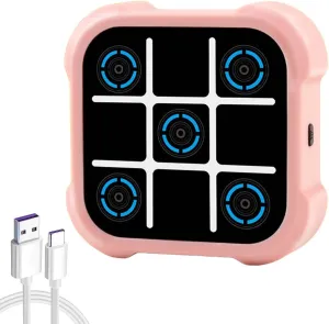 Electric Tic Tac Toe Game 4-in-1 Handheld Puzzle Game, Portable Travel Games, Party Board Games Fun Birthday Gifts Toys for Educational Memory Growth Toys for Ages 3  (Pink)