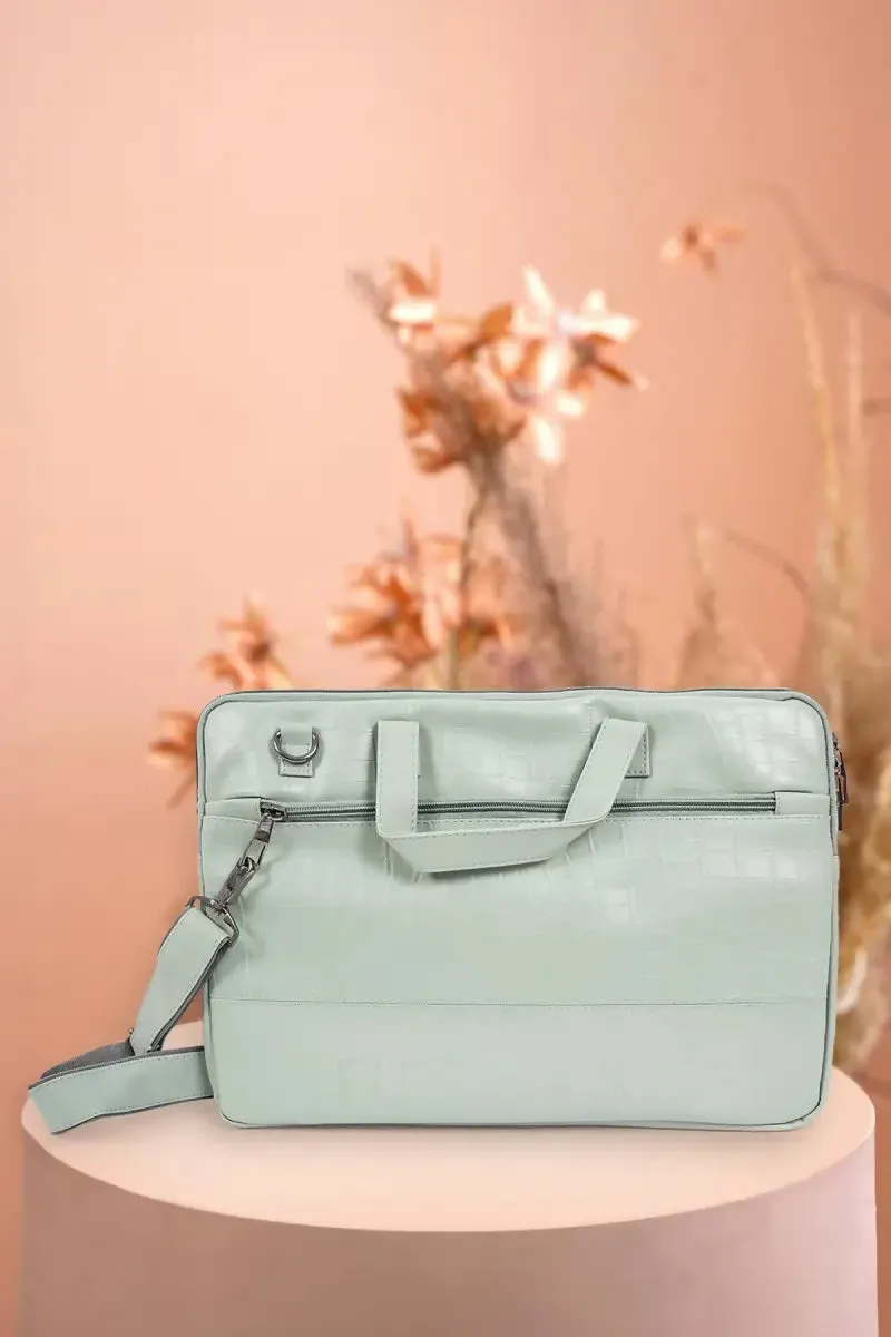 Elegance - Men’s Premium Leatherette Laptop Bag( Green )