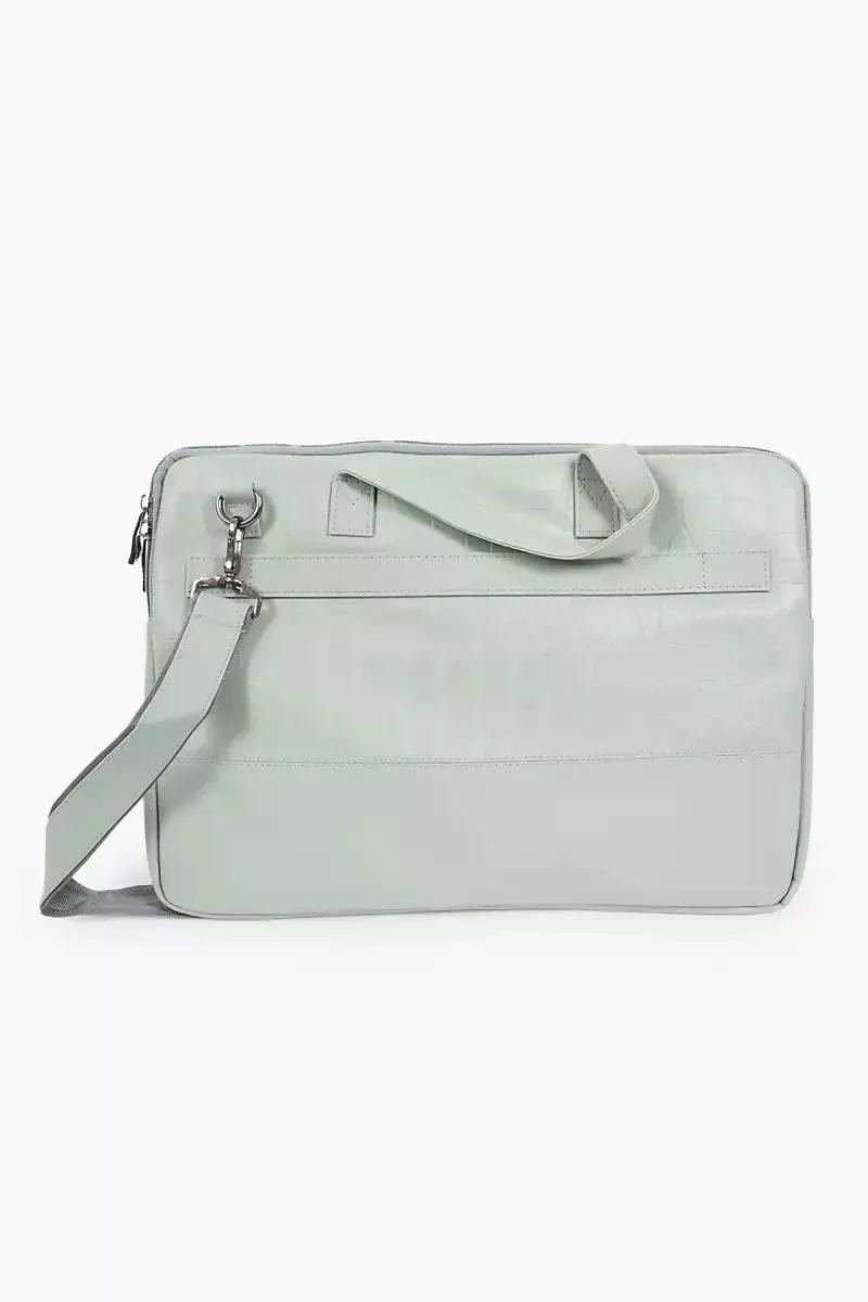 Elegance - Men’s Premium Leatherette Laptop Bag( Green )
