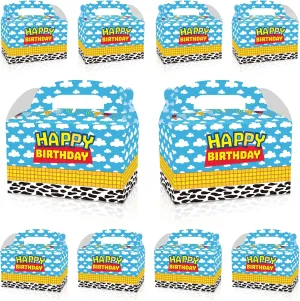 Eleventheart Cartoon Story Birthday Decorations 12Pcs Blue Sky White Cloud Toy Theme Gift Boxes for Kids Boys Girls Party Supplies