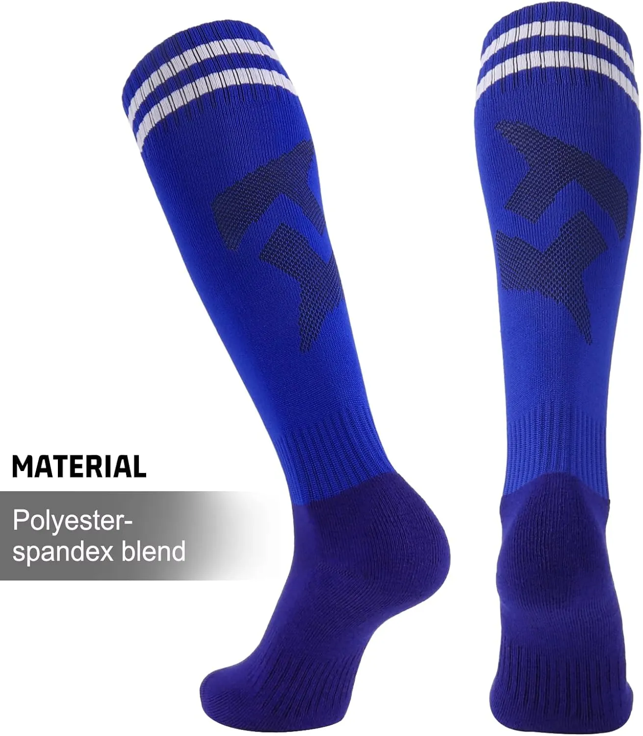Elfcool 10 Pairs Soccer Socks Stripe Knee High Softball Baseball Team Sports Socks Breathable Football Socks for Men Women