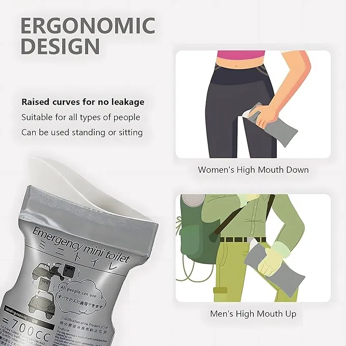 Emergency Portable Urine Bag, 12/24 PCS Travel Urinal Bag for Women/Men, 800ML Disposable Urine Bag Suitable Pee Bags for Travel for Camping, Traffic Jams, Pregnant Women, Children, Patients