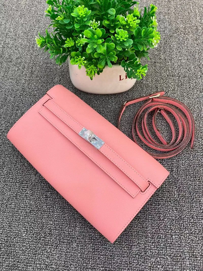 Epsom Leather Inspired Kelli to Go Long Wallet Woman Clutch Bag