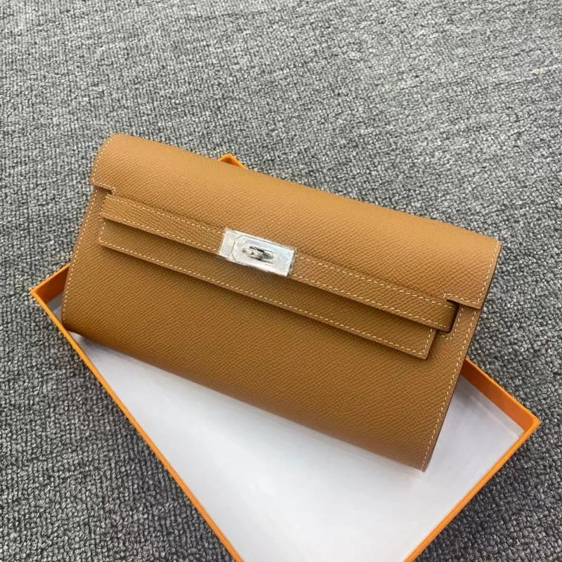 Epsom Leather Inspired Kelli to Go Long Wallet Woman Clutch Bag