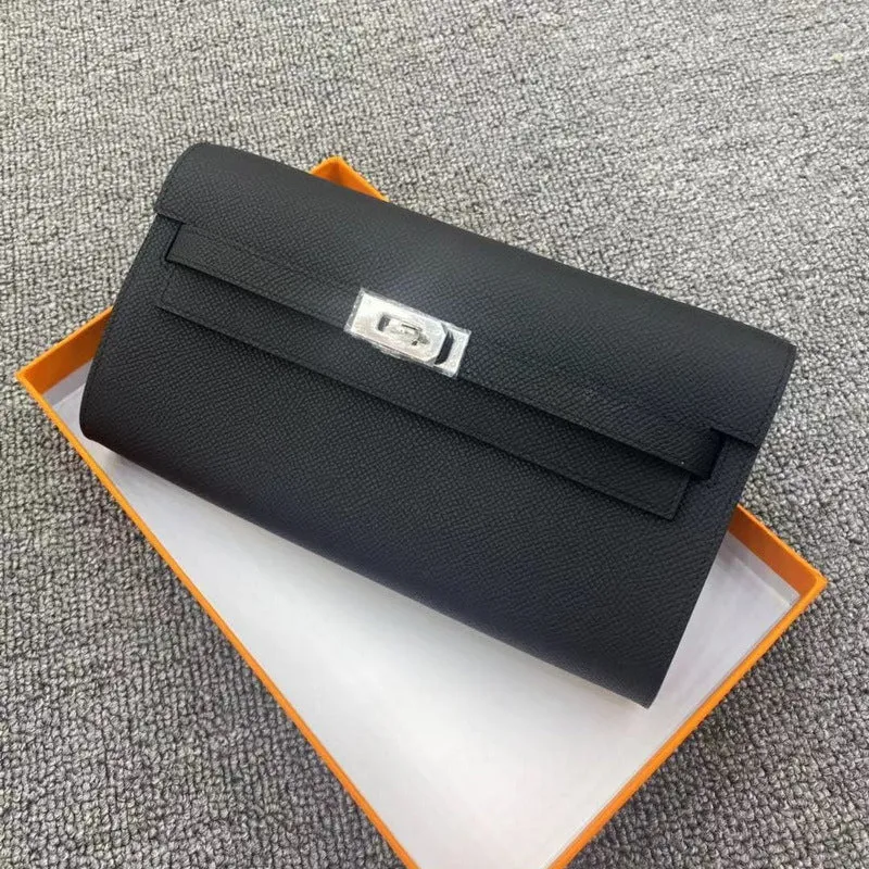 Epsom Leather Inspired Kelli to Go Long Wallet Woman Clutch Bag