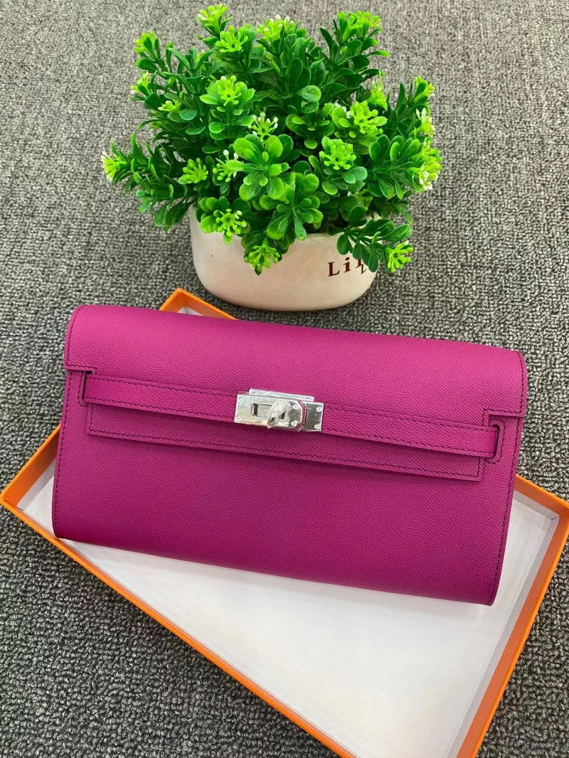 Epsom Leather Inspired Kelli to Go Long Wallet Woman Clutch Bag