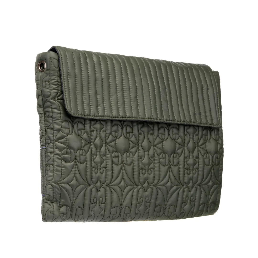 etc Quilted Laptop Sleeve Green
