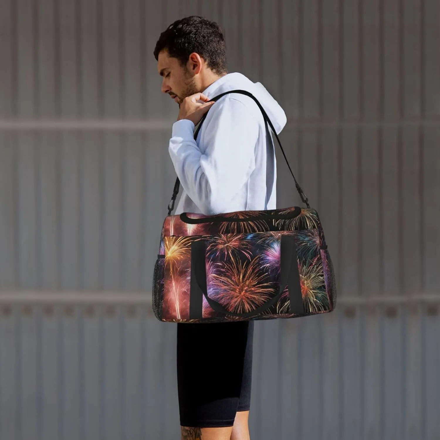 Explosion Firework 3d Durable Portable Crossbody Travel Bag, A Good Companion For Long-Distance Travel
