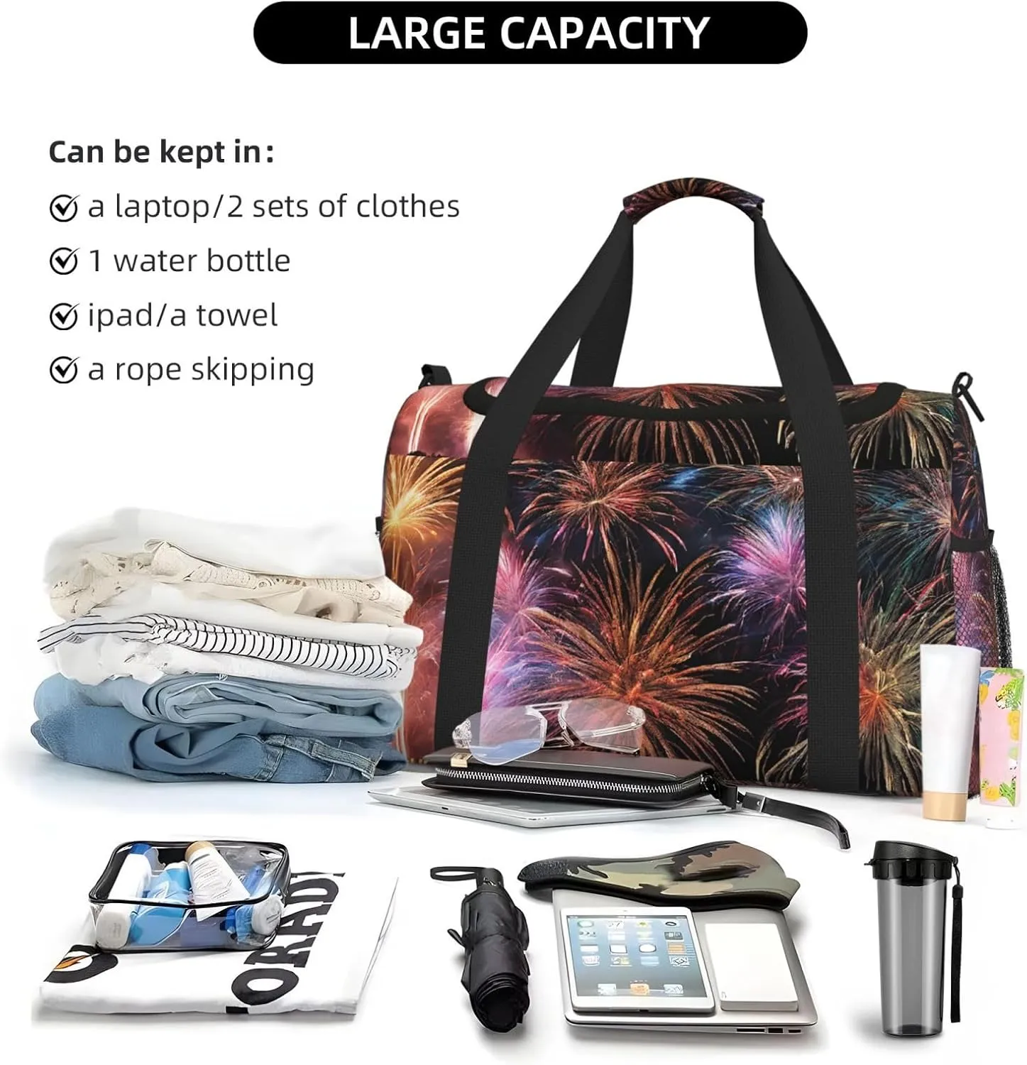 Explosion Firework 3d Durable Portable Crossbody Travel Bag, A Good Companion For Long-Distance Travel