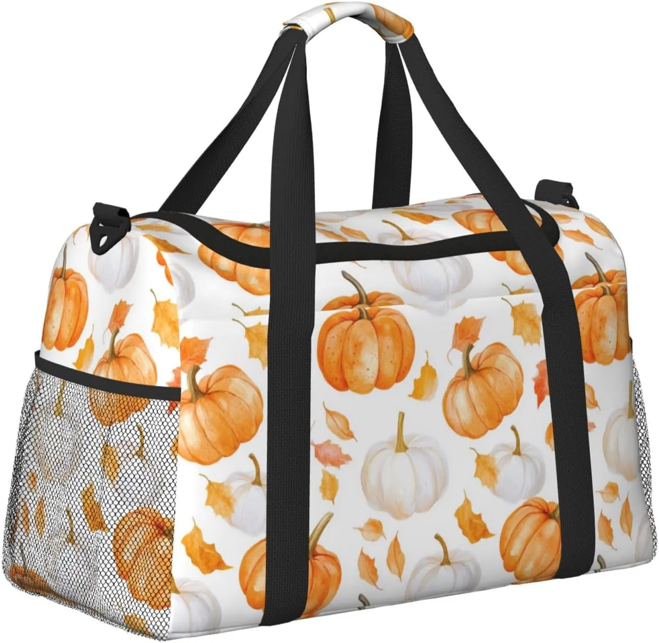 Fall Pumpkin Thanksgiving Travel Weekender Overnight Bags Foldable Hand Travel Bag Sport Gym Duffel Bag For Men Women
