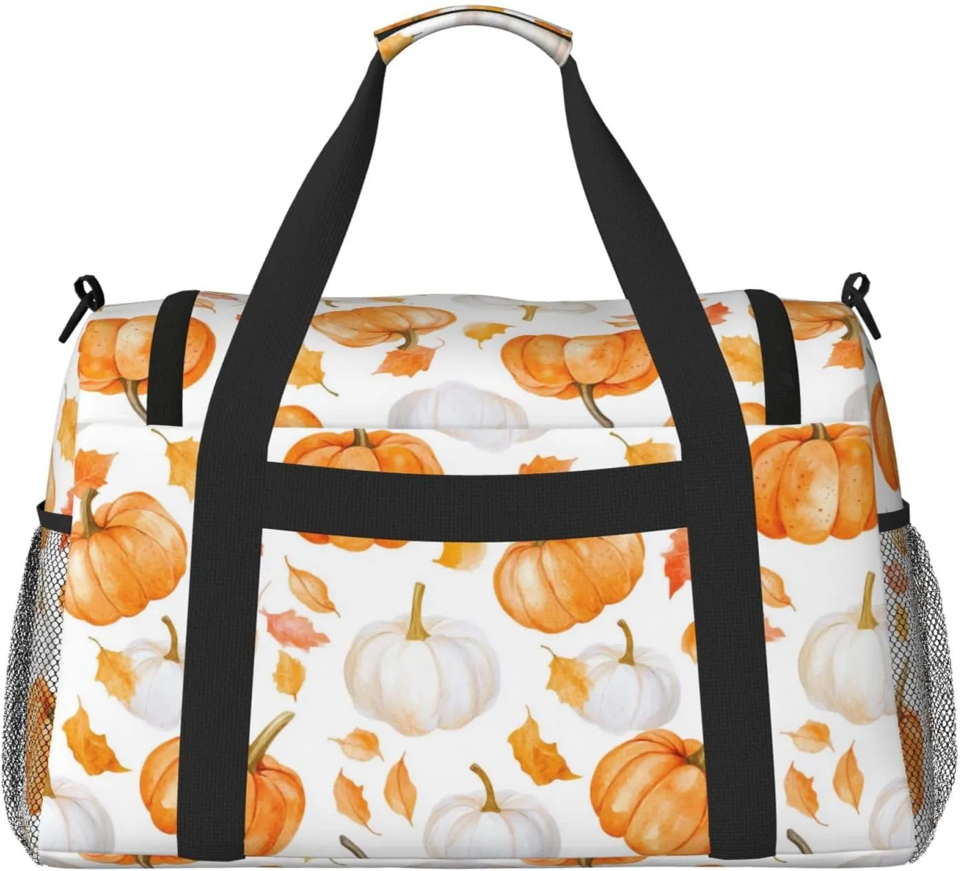 Fall Pumpkin Thanksgiving Travel Weekender Overnight Bags Foldable Hand Travel Bag Sport Gym Duffel Bag For Men Women