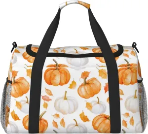 Fall Pumpkin Thanksgiving Travel Weekender Overnight Bags Foldable Hand Travel Bag Sport Gym Duffel Bag For Men Women
