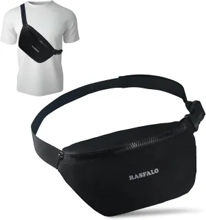 Fanny Pack & Crossbody Bag for Men Women, Fashion Waist Packs Adjustable Belt Bag for Sports, Workout, Traveling, Jogging, Hiking Hands-Free Carrying All Phones (Style 02, Black)