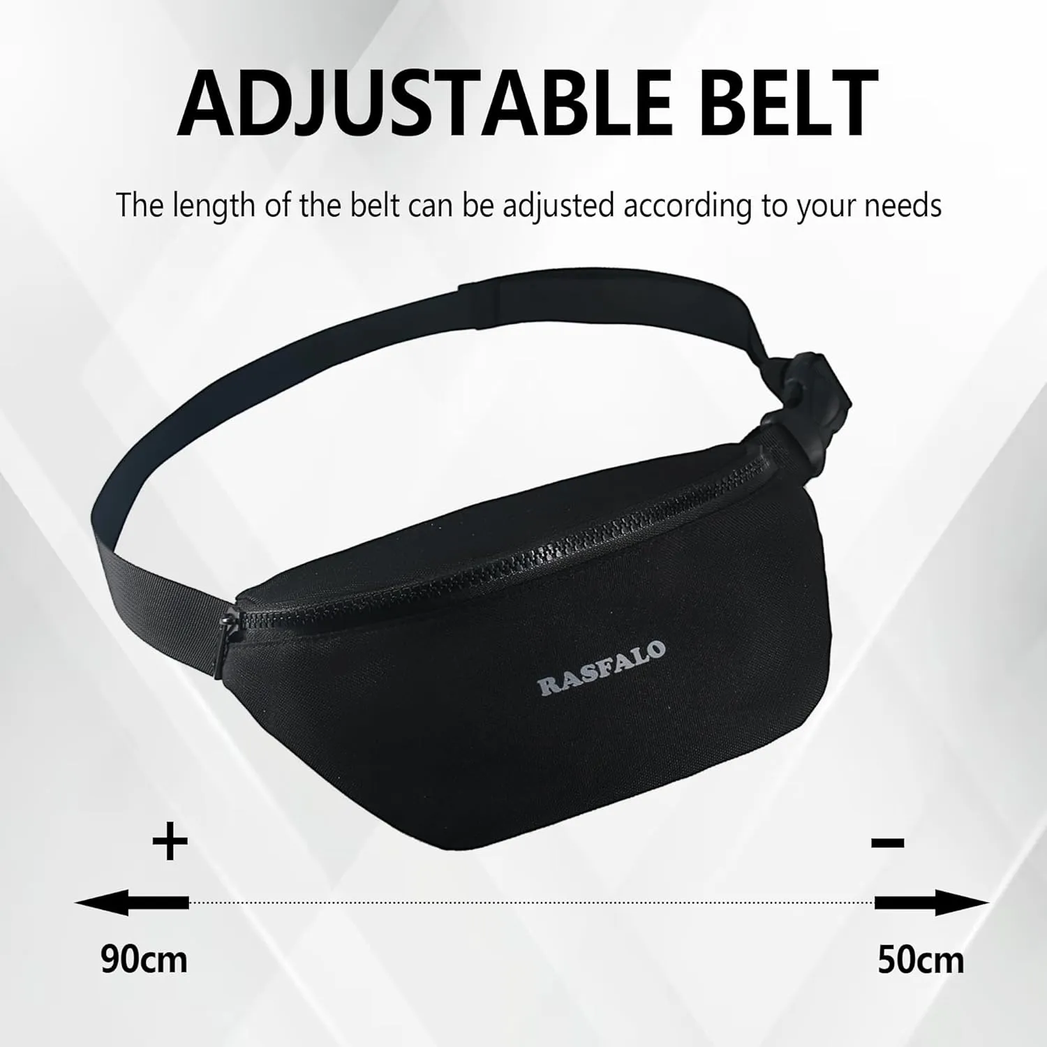 Fanny Pack & Crossbody Bag for Men Women, Fashion Waist Packs Adjustable Belt Bag for Sports, Workout, Traveling, Jogging, Hiking Hands-Free Carrying All Phones (Style 02, Black)