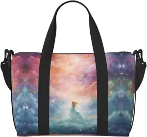 Fantasy Paradise Space Crossbody handbag, travel casual handbag, suitable for work, travel, fitness, tourism, women's zipper storage bag,