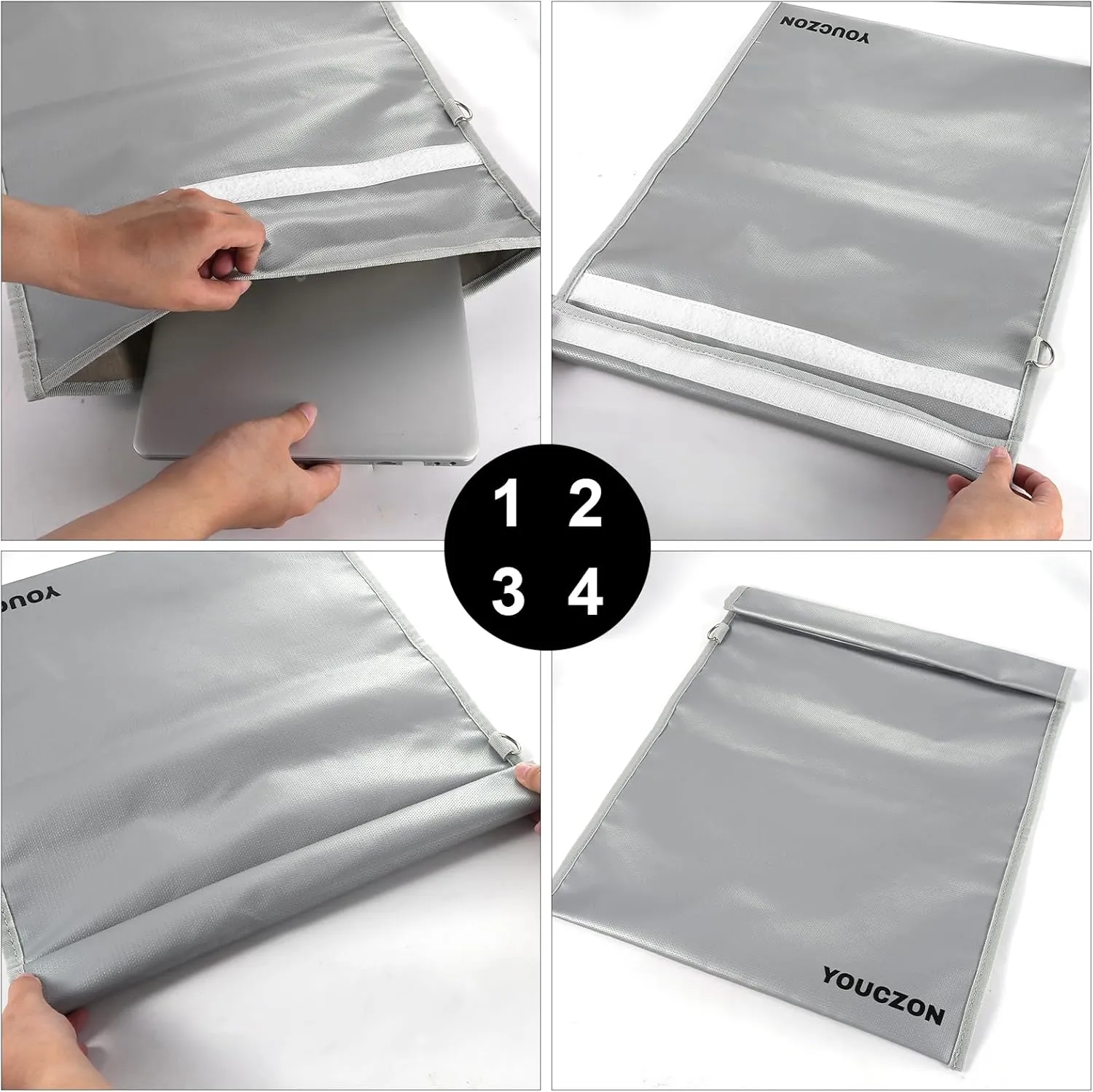 Faraday Bags Fire Water Resistant -Block Signals, Faraday Bags Effective Against Hacking, Tracking, NFC/WiFi/Bluetooth, Faraday Cage Suitable (3PCS, silver)