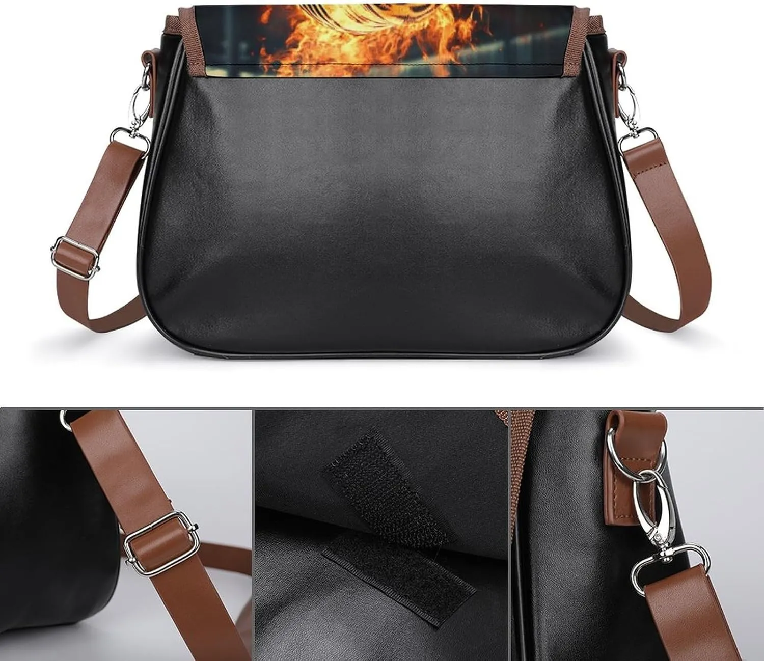 Fashion Crossbody Bags for Men Women Pu Leather Shoulder Bag Travel Purse Lightweight Messenger Bag