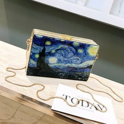 Fashion Oil Painting Cartoon Crossbody Bags For Women