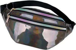 Fashion Stylish Brown Crossbody Bag Multi Functional Portable Waist Pouch Shiny Waist Bag Chest Pack Casual Waist Pack Woman Waist Bag