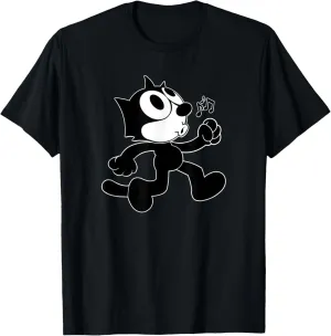 Felix Cartoon Whistling and Walking Music Notes Felix Tee T-Shirt