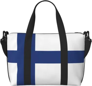 Finnish flag Crossbody handbag, travel casual handbag, suitable for work, travel, fitness, tourism, women's zipper storage bag,