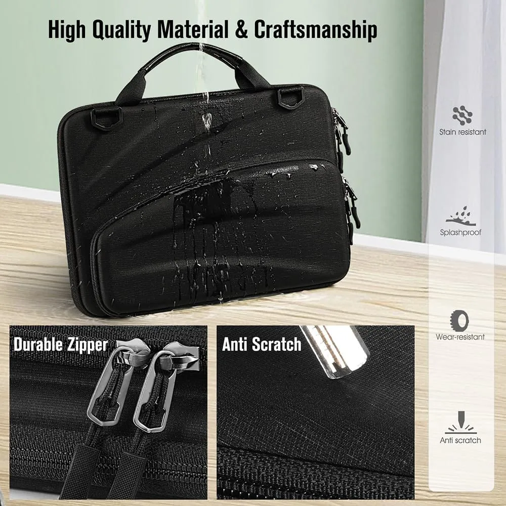 FINTIE 13-14 Inch Chromebook Sleeve Case - Protective Briefcase Shoulder Bag with Accessory Pouch for Up to 14" MacBook Samsung Dell Acer ASUS Lenovo HP Laptop Notebook Ultrabook (Black)