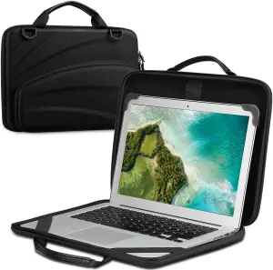 FINTIE 13-14 Inch Chromebook Sleeve Case - Protective Briefcase Shoulder Bag with Accessory Pouch for Up to 14" MacBook Samsung Dell Acer ASUS Lenovo HP Laptop Notebook Ultrabook (Black)