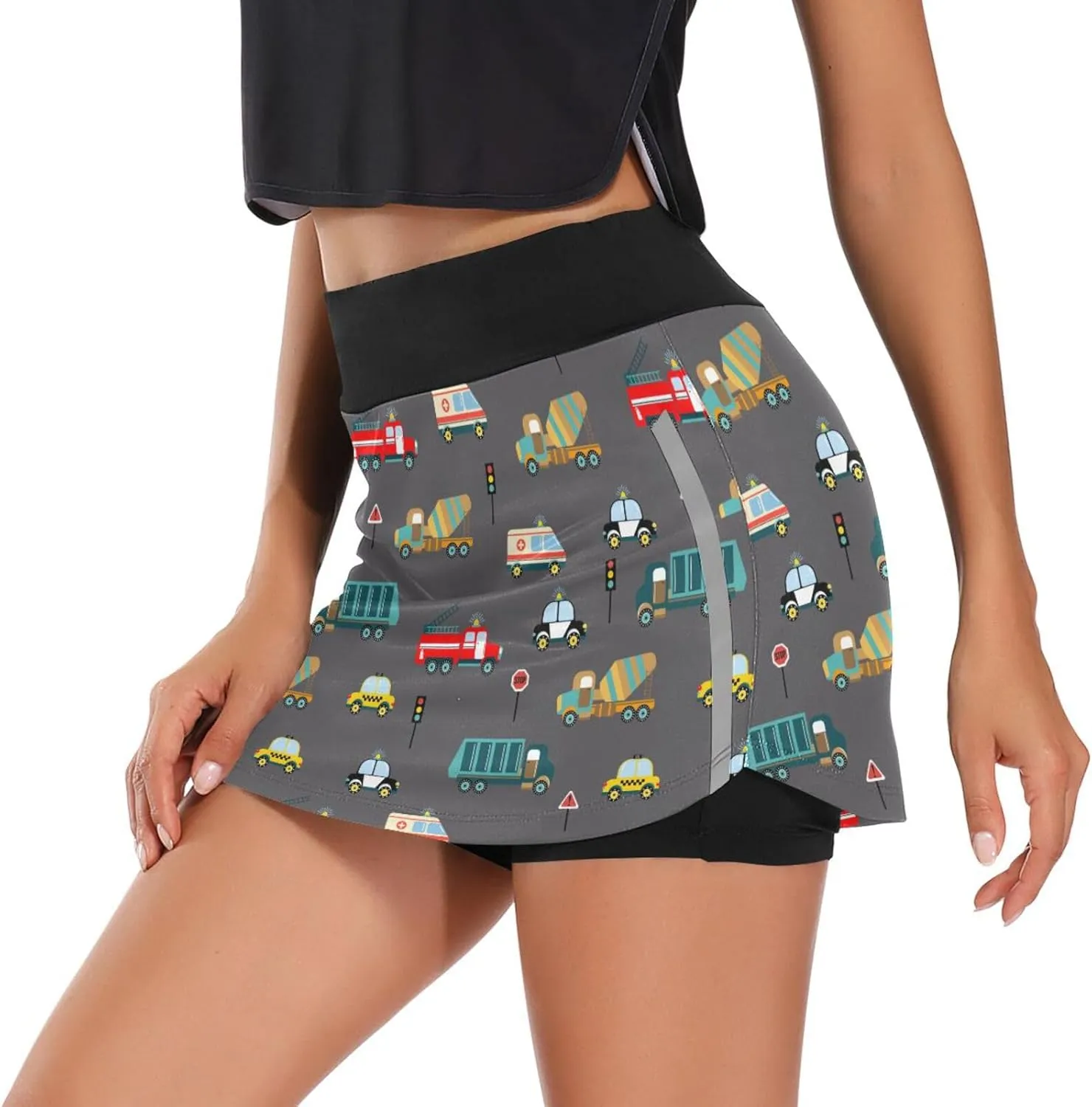 Fire Flame Women's Active Performance Skort Lightweight Skirt for Running Tennis Golf Workout Sports