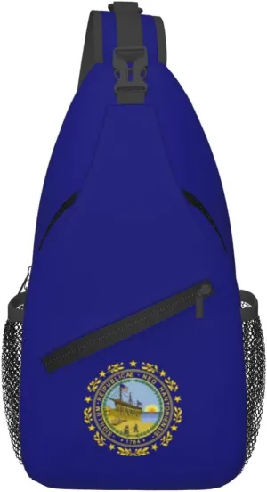 Flag Of New Hampshire (1909-1931) Crossbody Bags For Women Men Chest Backpack Gym Shoulder Bag Travel Outdoor Sports Casual Crossbody Bags