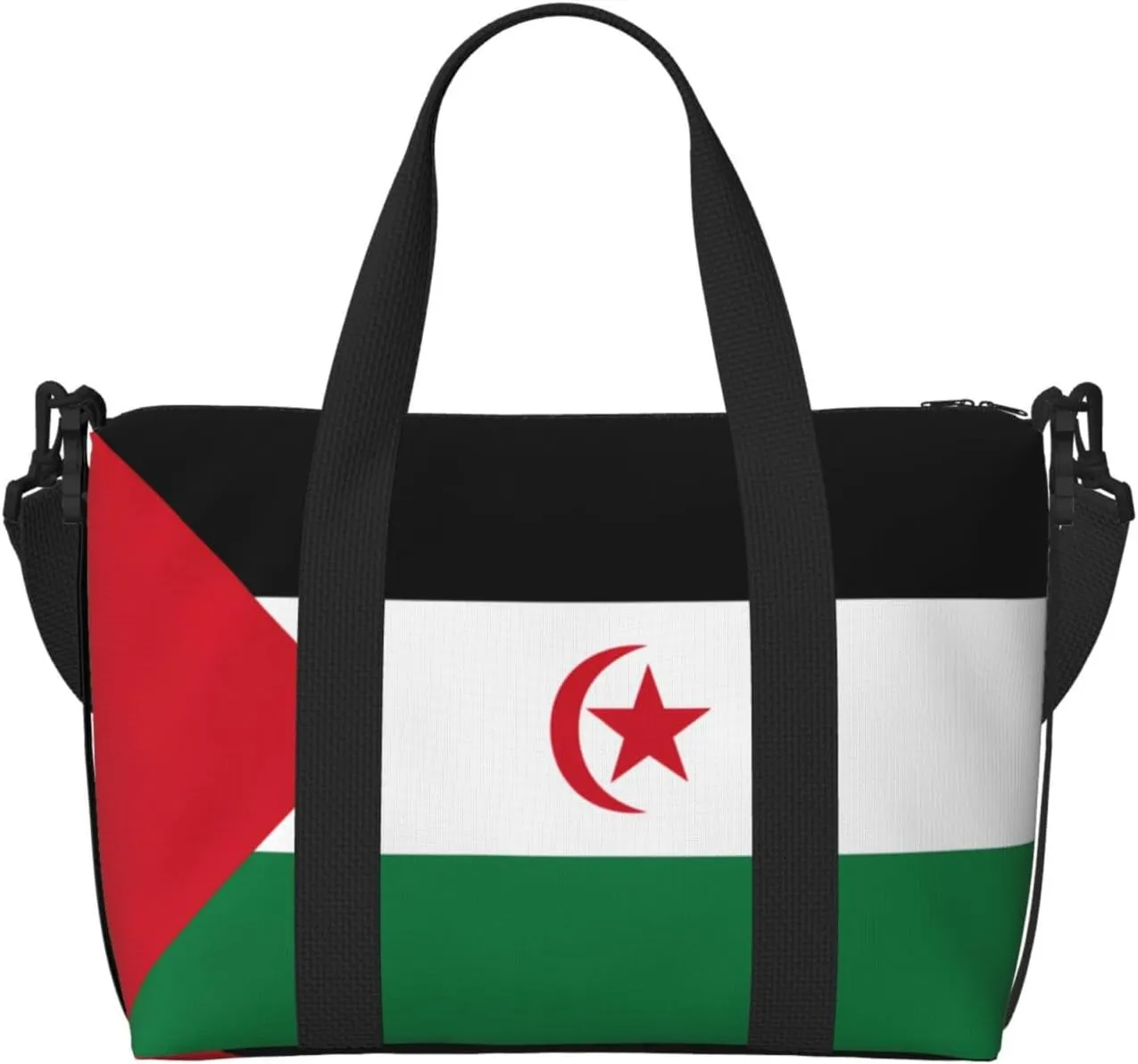 Flag of Western Sahara Women's Hand-held Crossbody Travel Bag, Casual Handbag with Zipper, Suitable for Work, Travel, Fitness, Travel
