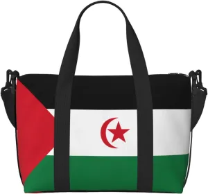 Flag of Western Sahara Women's Hand-held Crossbody Travel Bag, Casual Handbag with Zipper, Suitable for Work, Travel, Fitness, Travel