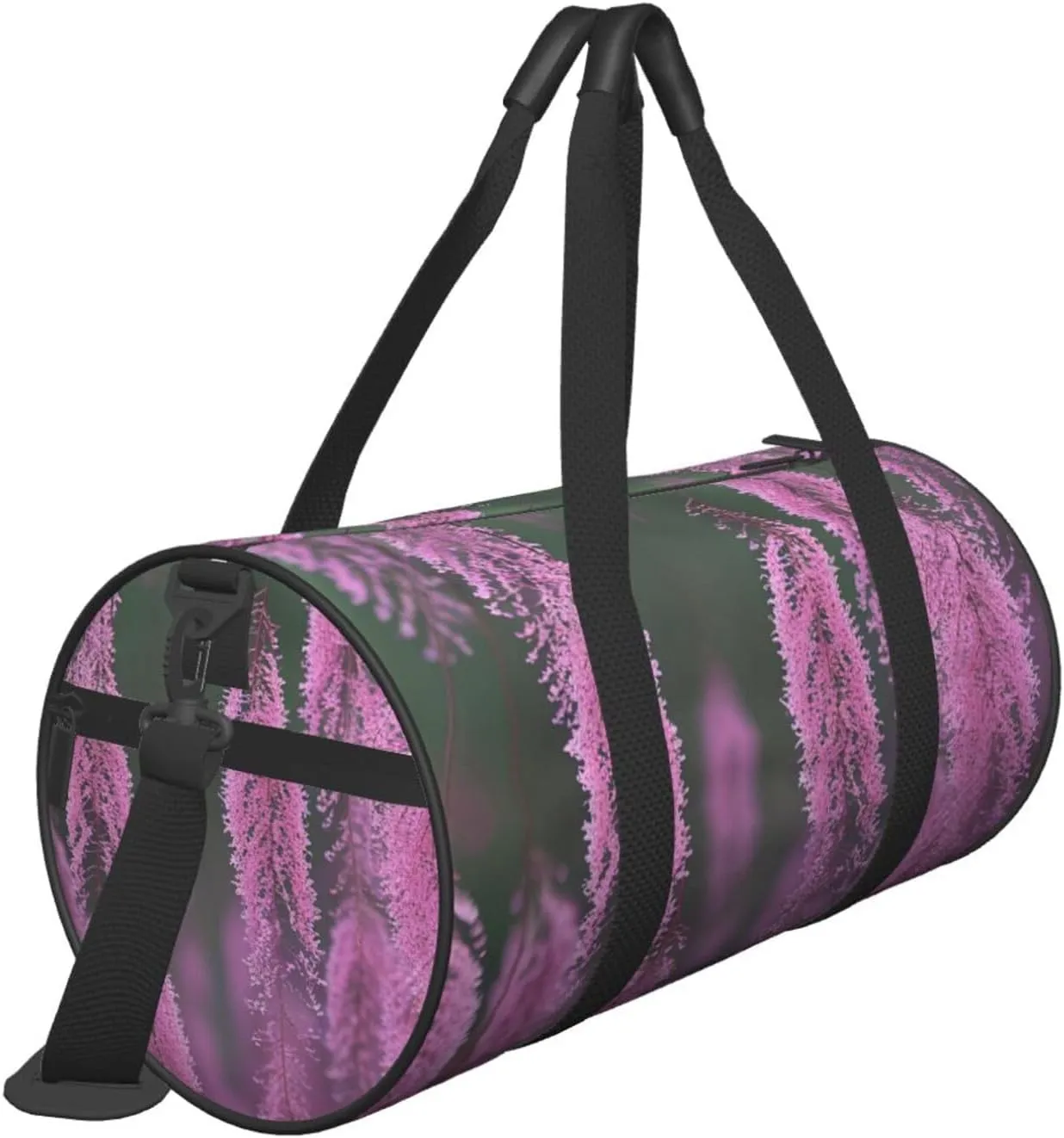 Flowers Printed Travel Bag,Round Personal Item Storage bag,Foldie Duffel Bag for Traveling Vacation,Fitness,Sports